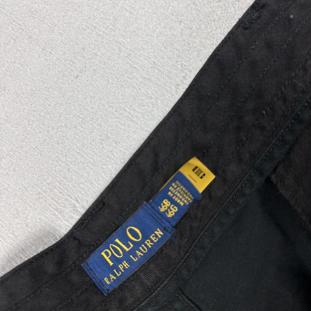 Polo Ralph Lauren Cargo Shorts Mens 46 Black Canvas Classic Fit 11 In Inseam